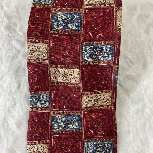 Vintage Bill Blass USA 100% Silk Necktie Tie Geometric Abstract Artsy Pattern - Picture 4 of 5